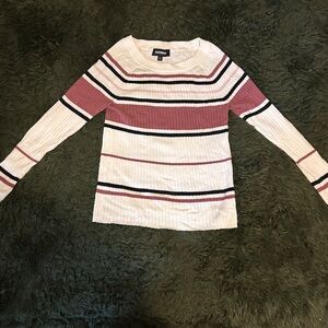 Express Cream Ribbed Sweater